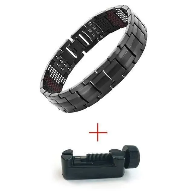 Men's Health Magnetisches Armband für Männer Versilberter Reintitan-Armreif Magnetic Ion Germanium Far Infar Red Bracelets