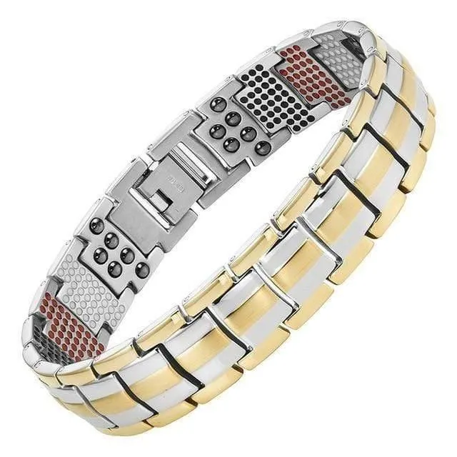 Men's Health Magnetisches Armband für Männer Versilberter Reintitan-Armreif Magnetic Ion Germanium Far Infar Red Bracelets