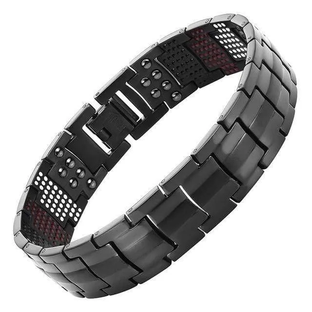 Men's Health Magnetisches Armband für Männer Versilberter Reintitan-Armreif Magnetic Ion Germanium Far Infar Red Bracelets