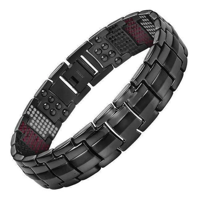 Men's Health Magnetisches Armband für Männer Versilberter Reintitan-Armreif Magnetic Ion Germanium Far Infar Red Bracelets