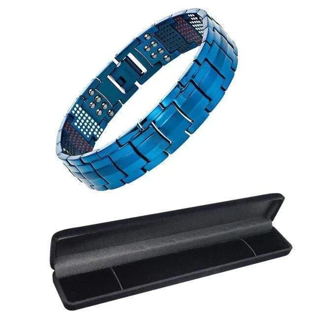 Men's Health Magnetisches Armband für Männer Versilberter Reintitan-Armreif Magnetic Ion Germanium Far Infar Red Bracelets