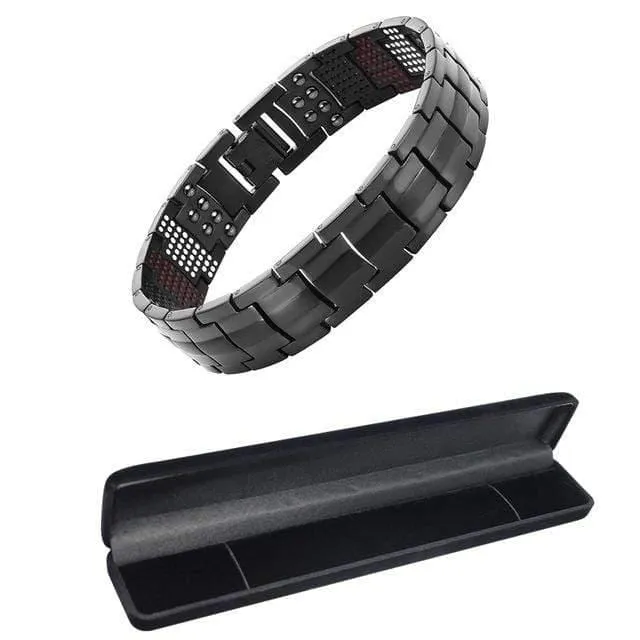 Men's Health Magnetisches Armband für Männer Versilberter Reintitan-Armreif Magnetic Ion Germanium Far Infar Red Bracelets