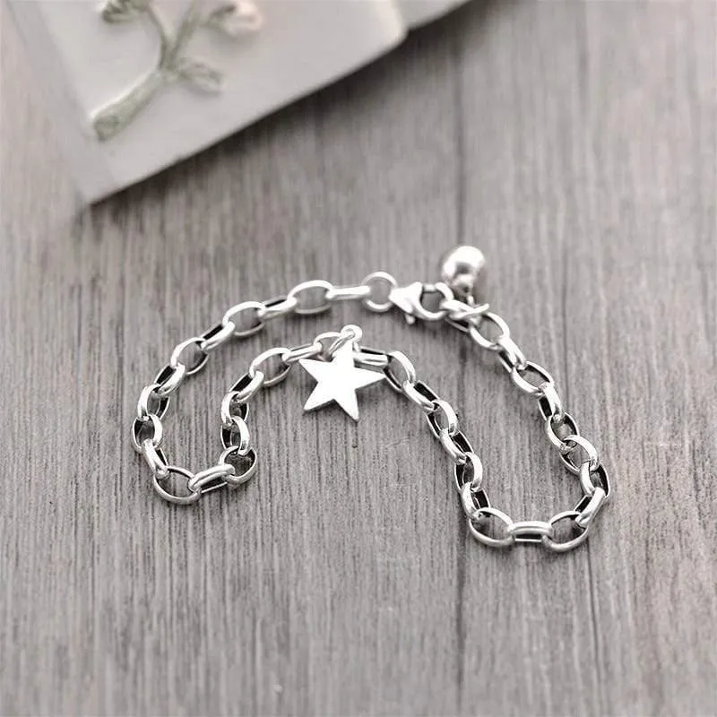 925 Sterling Silber Pentagramm Stern Armbänder Für Frauen Persönlichkeit Einfache Mode Edlen Schmuck Charme Armbänder & Armreifen