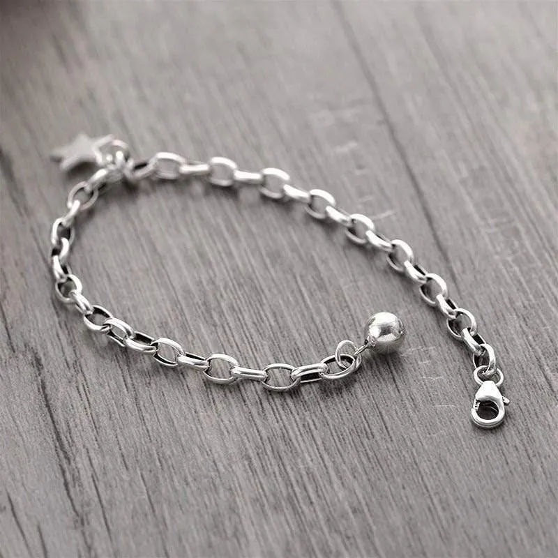 925 Sterling Silber Pentagramm Stern Armbänder Für Frauen Persönlichkeit Einfache Mode Edlen Schmuck Charme Armbänder & Armreifen