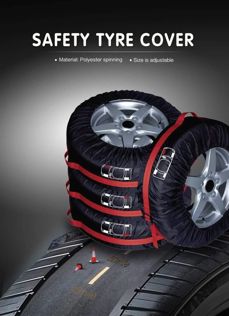 4-teiliges Reserverad-Abdeckungsetui aus Polyester für Winter- und Sommer-Autoreifen, Aufbewahrungstasche, Autoreifen-Zubehör, Fahrzeug-Radschutz