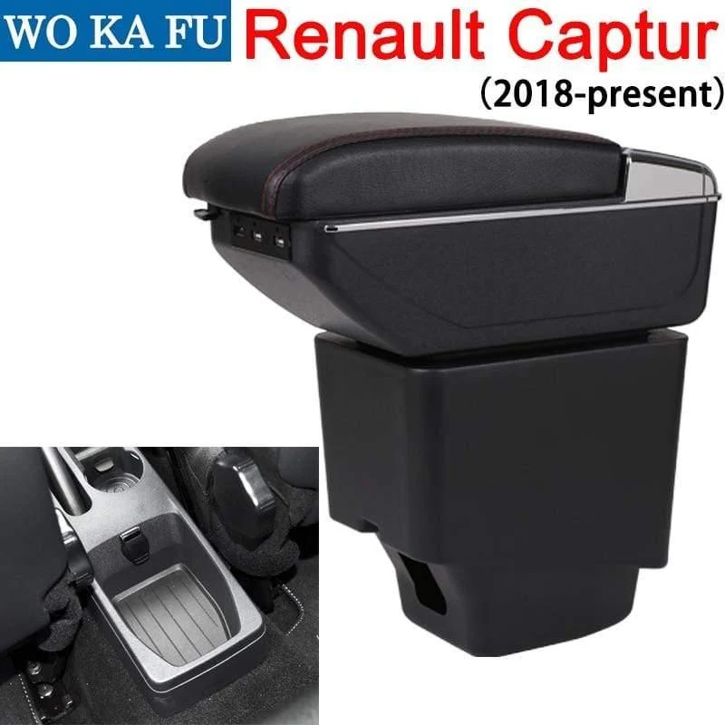 Renault Captur II 2018 Armlehnenbox Universal Auto Mittelkonsole Caja Modifikation Zubehör doppelt angehoben mit USB