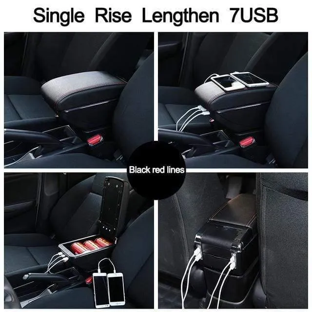 Renault Captur II 2018 Armlehnenbox Universal Auto Mittelkonsole Caja Modifikation Zubehör doppelt angehoben mit USB