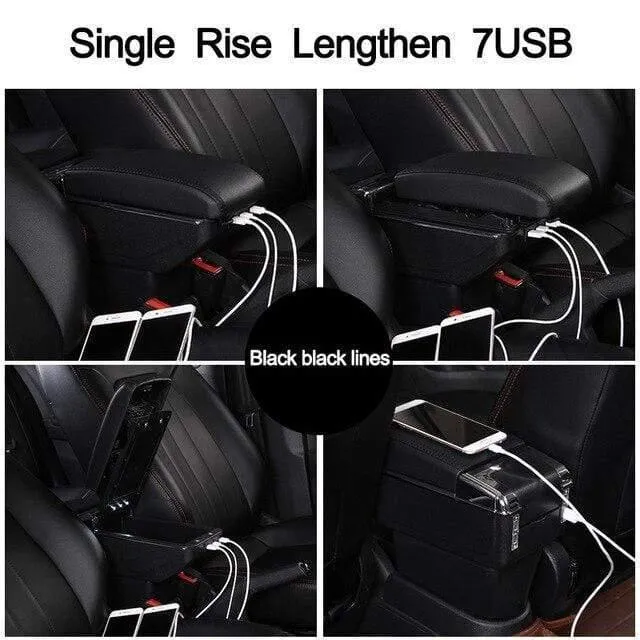 Renault Captur II 2018 Armlehnenbox Universal Auto Mittelkonsole Caja Modifikation Zubehör doppelt angehoben mit USB