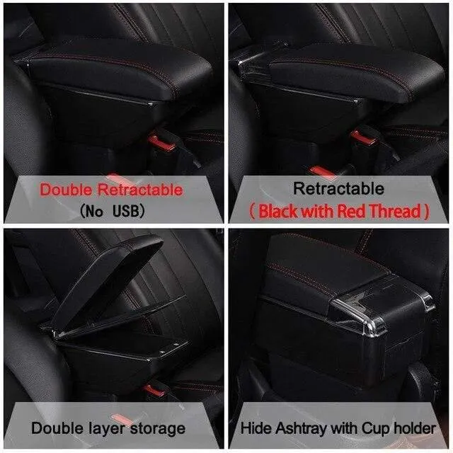Renault Captur II 2018 Armlehnenbox Universal Auto Mittelkonsole Caja Modifikation Zubehör doppelt angehoben mit USB