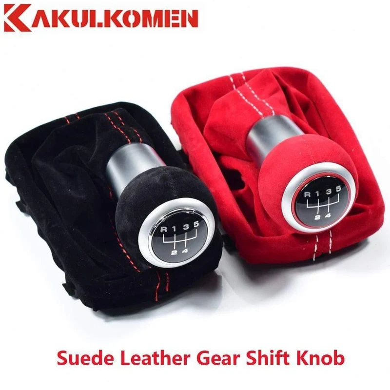 Schwarz Rot 5/6 Gang Wildleder Komplette Schaltknauf Kofferraumabdeckung Gamasche Für Audi A3 S3 2001 2002 2003
