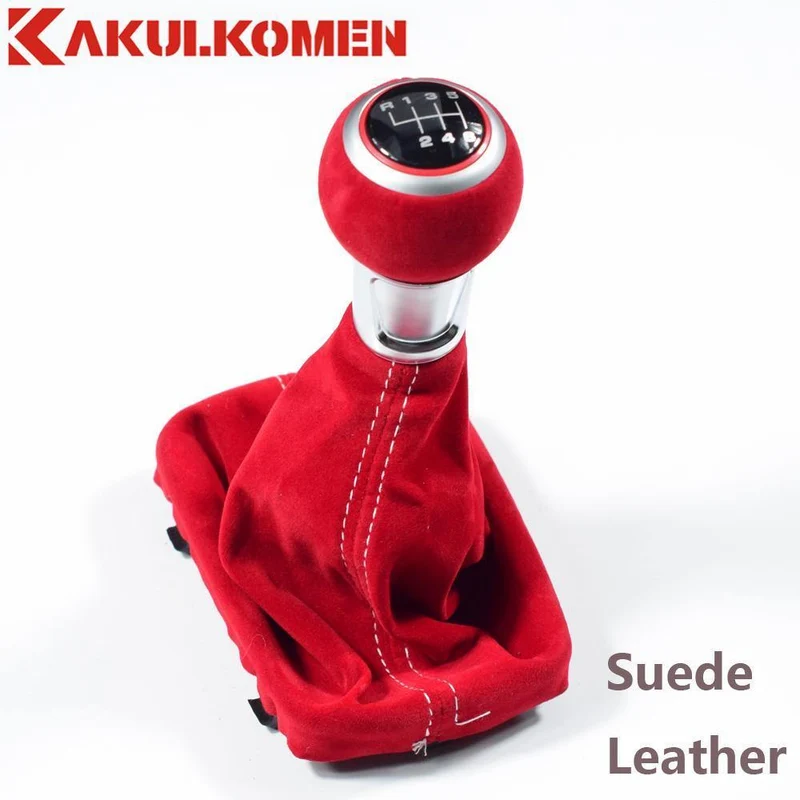 Schwarz Rot 5/6 Gang Wildleder Komplette Schaltknauf Kofferraumabdeckung Gamasche Für Audi A3 S3 2001 2002 2003