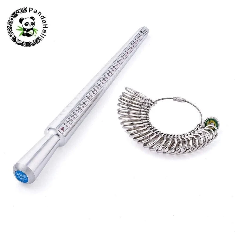 Schmuck Messwerkzeug Sets Ring Sizer Dorn Stick Finger Gauge Ring Messgrößen Ring: ca. 11 ~ 22mm Innendurchmesser