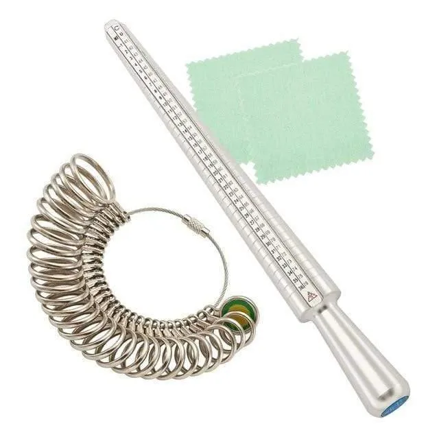 Schmuck Messwerkzeug Sets Ring Sizer Dorn Stick Finger Gauge Ring Messgrößen Ring: ca. 11 ~ 22mm Innendurchmesser