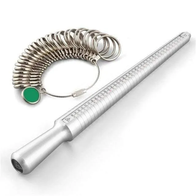 4 In 1 Schmuck Messwerkzeug-Sets Ringgröße Sticks Ringdorn American Calibration Ring Sizers Installable Two Ways Hammers
