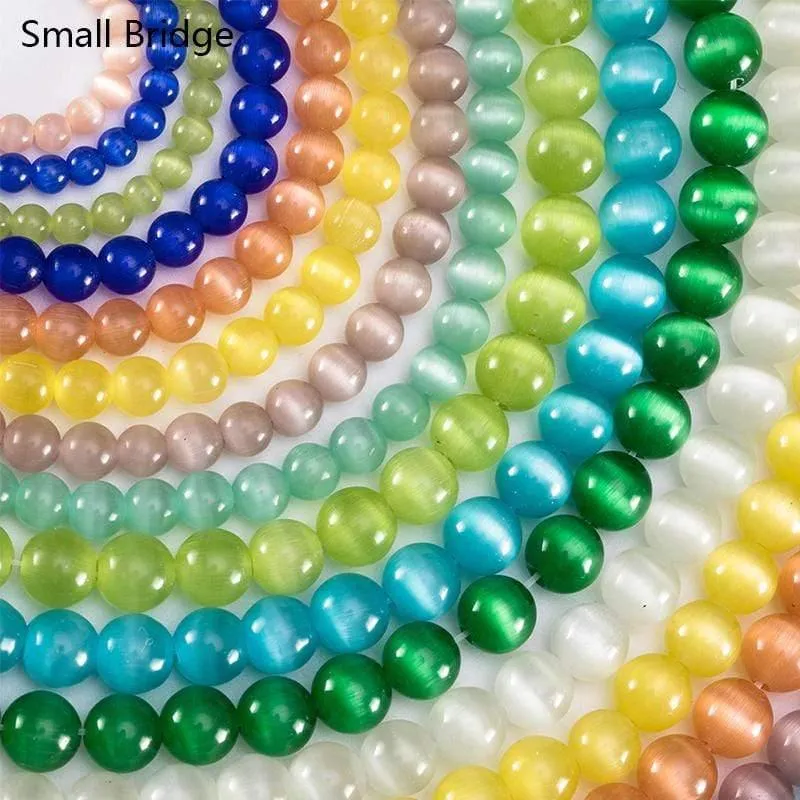 4 6 8 10 mm Mix Farbe Runde Glasstrangperlen zur Schmuckherstellung DIY Armbänder Perlen Lose Glatte natürliche Opalperlen Großhandel