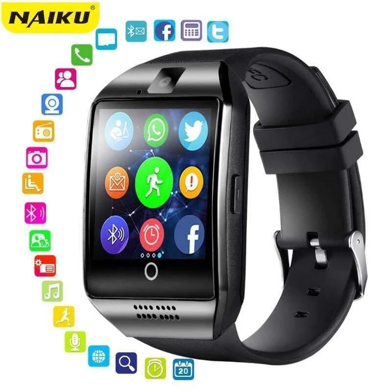 Smart Watch mit Kamera, Q18 Bluetooth Smartwatch SIM TF-Kartensteckplatz Fitness Activity Tracker Sportuhr für Android