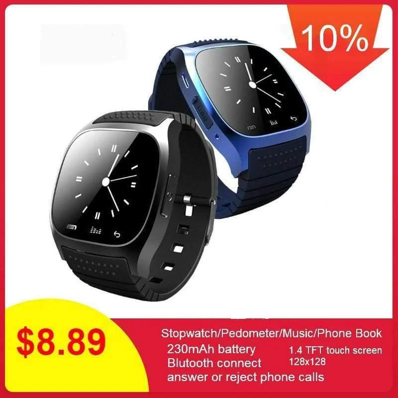 Smartwatch M26 Bluetooth Smart Watch Täglich wasserdichte LED-Anzeige für Android-Telefon