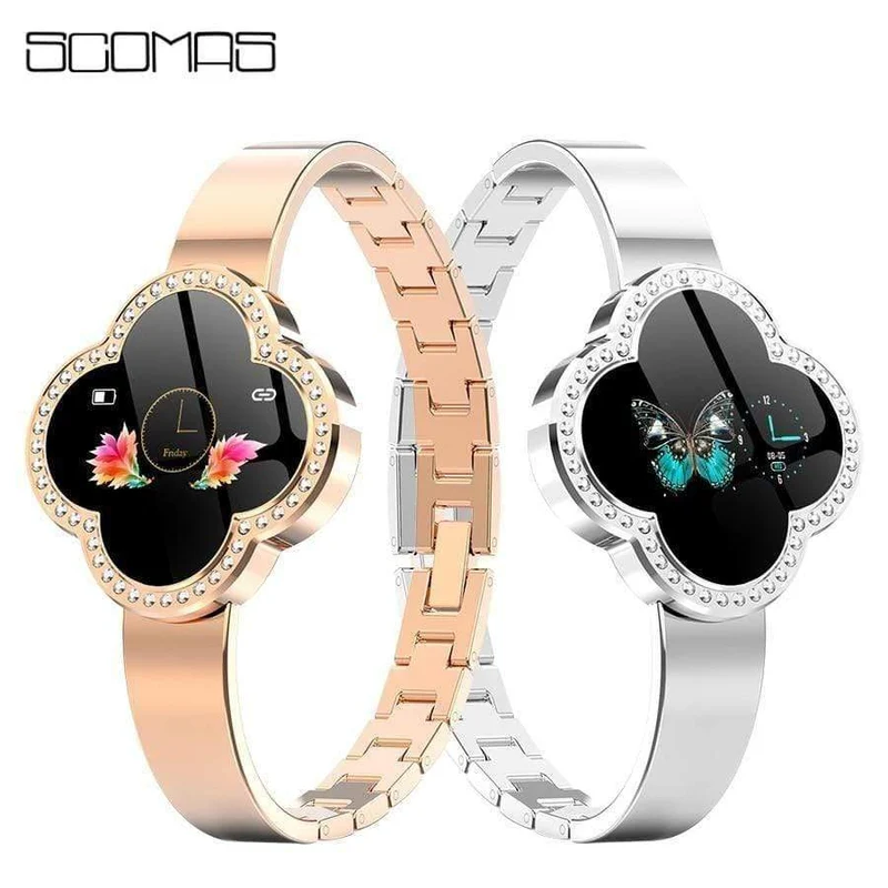 Smartwatch Frau 2019 IP67 Wasserdicht Herzfrequenzüberwachung Gold Für Android IOS Dame Mädchen Damen Armband Smartwatch