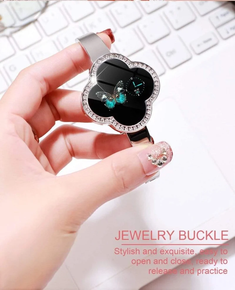 Smartwatch Frau 2019 IP67 Wasserdicht Herzfrequenzüberwachung Gold Für Android IOS Dame Mädchen Damen Armband Smartwatch
