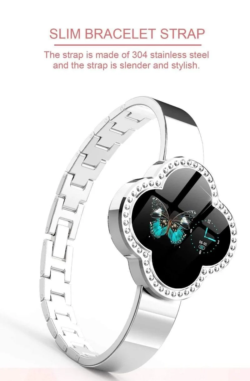 Smartwatch Frau 2019 IP67 Wasserdicht Herzfrequenzüberwachung Gold Für Android IOS Dame Mädchen Damen Armband Smartwatch