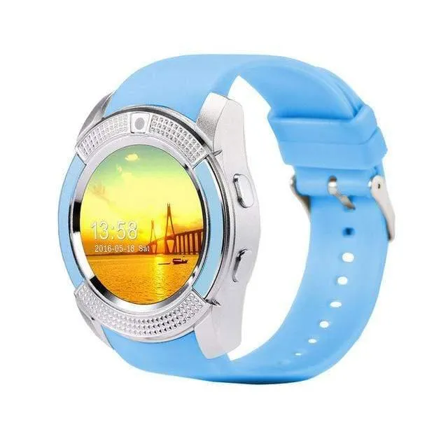 V8 Smartwatch Bluetooth Schrittzähler SIM TF Karte Uhr Kamera 2G Farbe Display Handgelenk Smart Uhr Wasserdichte Gerät Für Android