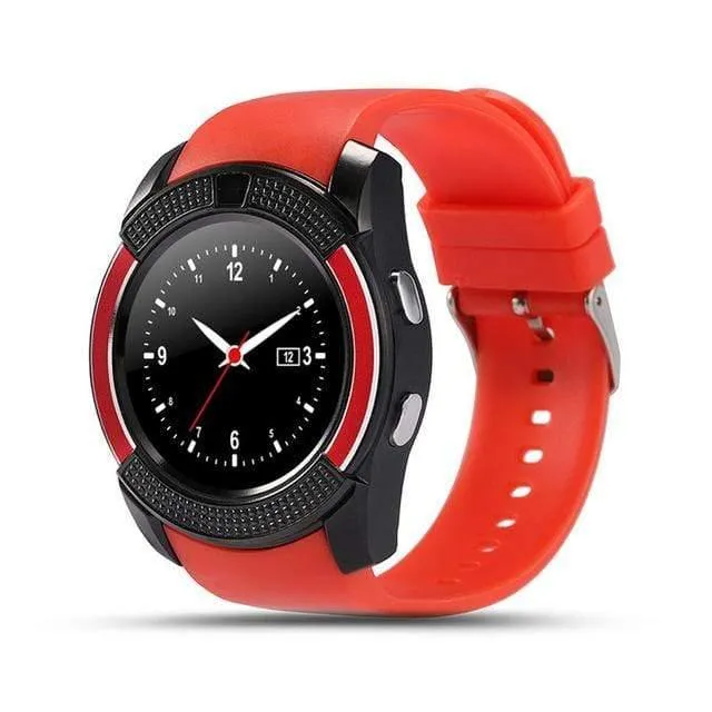 V8 Smartwatch Bluetooth Schrittzähler SIM TF Karte Uhr Kamera 2G Farbe Display Handgelenk Smart Uhr Wasserdichte Gerät Für Android