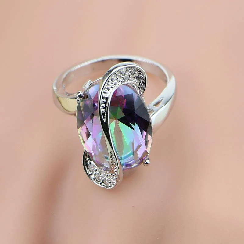 925 Silber Schmuckset für Frauen Hochzeit Ohrringe/Anhänger/Halskette/Ringe/Armband