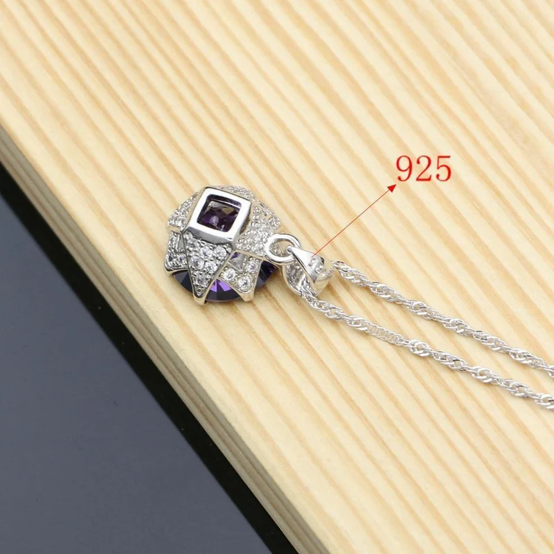 Schmucksets aus 925er-Sterlingsilber, Schmuckset für Damen, Ohrring-/Anhänger-/Ring-/Halsketten-Sets
