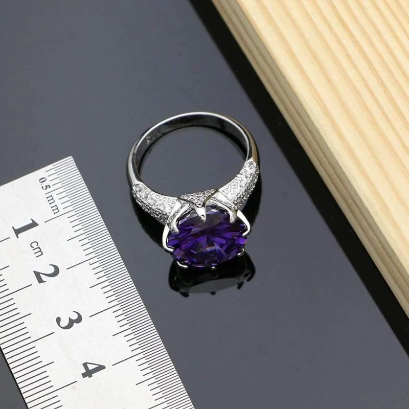 Schmucksets aus 925er-Sterlingsilber, Schmuckset für Damen, Ohrring-/Anhänger-/Ring-/Halsketten-Sets