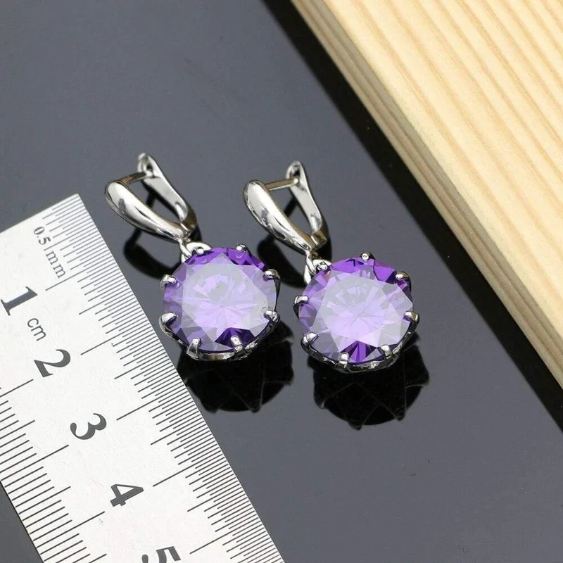 Schmucksets aus 925er-Sterlingsilber, Schmuckset für Damen, Ohrring-/Anhänger-/Ring-/Halsketten-Sets