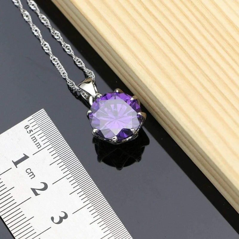 Schmucksets aus 925er-Sterlingsilber, Schmuckset für Damen, Ohrring-/Anhänger-/Ring-/Halsketten-Sets