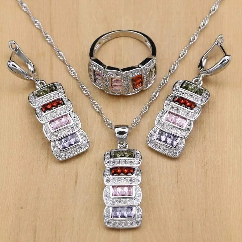 Schmuck Zirkonia Perlen Schmuck Sets Für Frauen Hochzeit Zubehör Ohrringe Anhänger Ringe Halskette Set