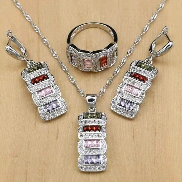 Schmuck Zirkonia Perlen Schmuck Sets Für Frauen Hochzeit Zubehör Ohrringe Anhänger Ringe Halskette Set