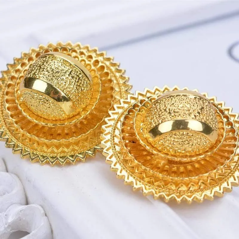 Braut Reines Gold Farbe Afrikanischen Schmuck Sets HEIßER Nigeria Sudan Eritrea Kenia Habasha Stil Hochzeit Set A30029