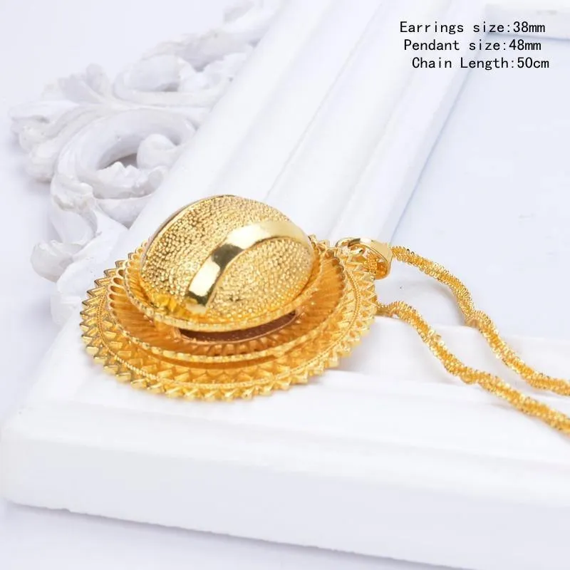 Braut Reines Gold Farbe Afrikanischen Schmuck Sets HEIßER Nigeria Sudan Eritrea Kenia Habasha Stil Hochzeit Set A30029