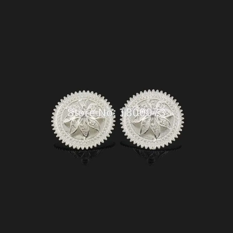 Anhänger/Ohrringe/Ring/Halskette Schmuck Versilbert Habesha Schmuck Afrikanischer 4-teiliges Hochzeitsschmuck-Set