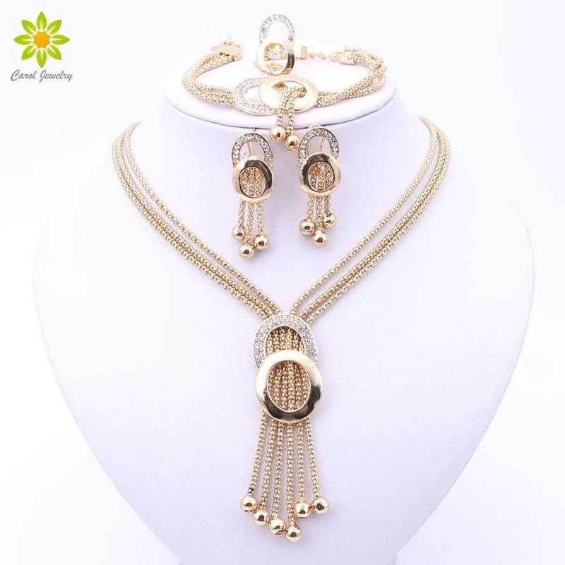 Schmuck-Sets für Hochzeit Party Kleid Zubehör Set Ohrringe Anhänger Halskette Ringe