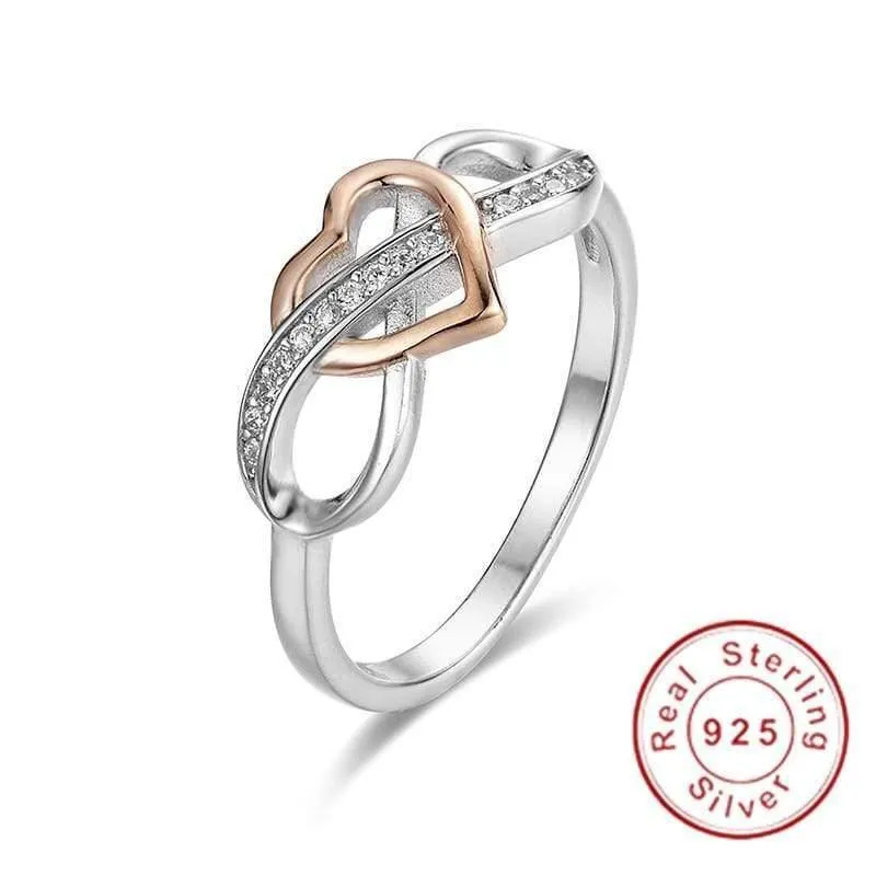 925 Sterling Silber Herz Fingerringe für Frauen Sterling Silber Pave Sona Diamant Schmuck Anel Geschenk Mädchen Gr. 5-10