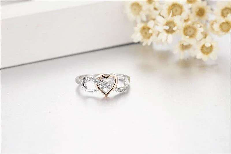 925 Sterling Silber Herz Fingerringe für Frauen Sterling Silber Pave Sona Diamant Schmuck Anel Geschenk Mädchen Gr. 5-10
