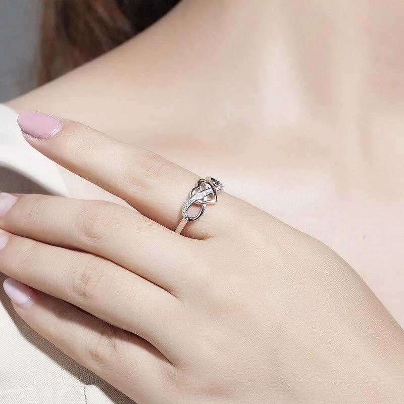 925 Sterling Silber Herz Fingerringe für Frauen Sterling Silber Pave Sona Diamant Schmuck Anel Geschenk Mädchen Gr. 5-10