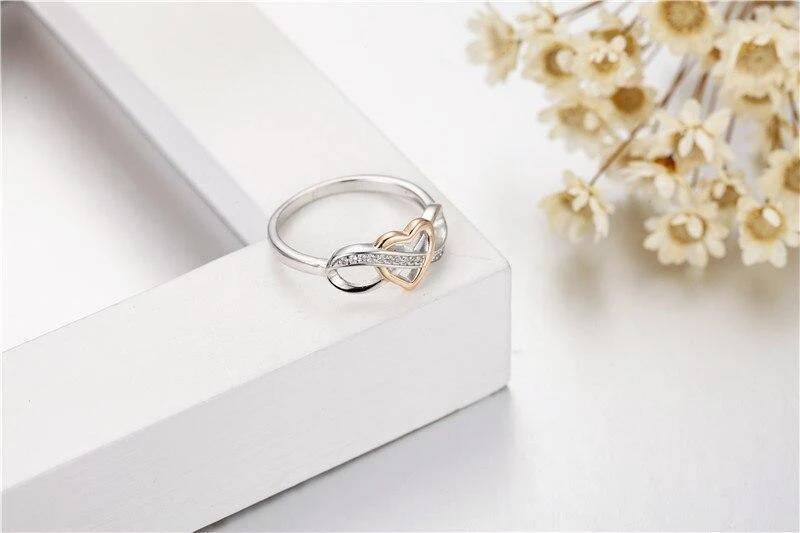 925 Sterling Silber Herz Fingerringe für Frauen Sterling Silber Pave Sona Diamant Schmuck Anel Geschenk Mädchen Gr. 5-10