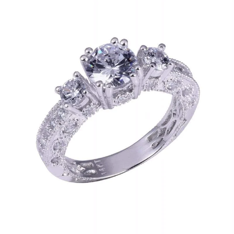 Dreisteiniger simulierter Diamantring Klassischer 925-Ehering aus Sterlingsilber für Damenschmuck Größe 5 / 6 / 7 / 8 / 9 / 10