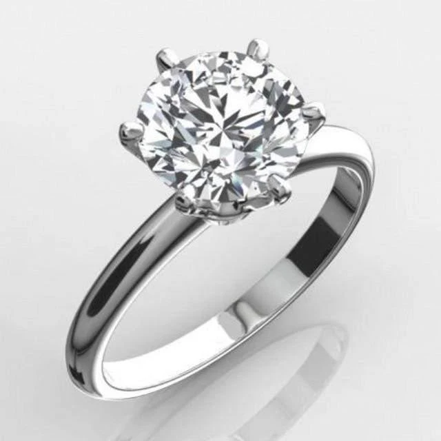925 Sterling Silber Ring 2Ct Rundschliff SONA Diamant Hochzeit Schmuck Ringe Engagement für Frauen SZ 4-10
