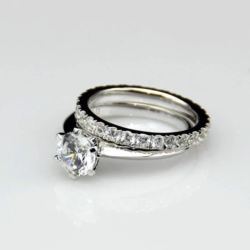925 Sterling Silber Ring 2Ct Rundschliff SONA Diamant Hochzeit Schmuck Ringe Engagement für Frauen SZ 4-10