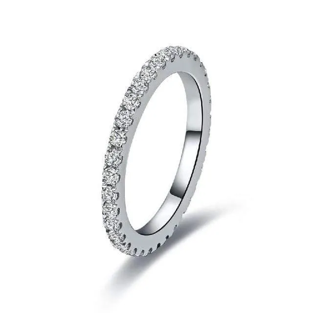 925 Sterling Silber Ring 2Ct Rundschliff SONA Diamant Hochzeit Schmuck Ringe Engagement für Frauen SZ 4-10