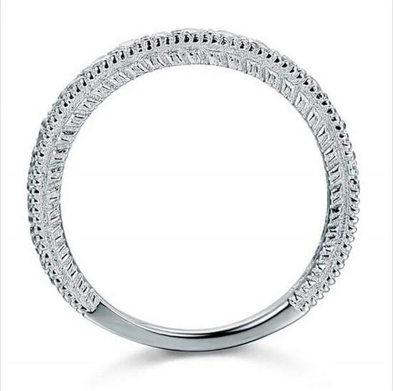 925 silber Hochzeit Band Eternity Ring Schmuck Großhandel Vintage Stil frauen ringe Simulierte Diamant platin