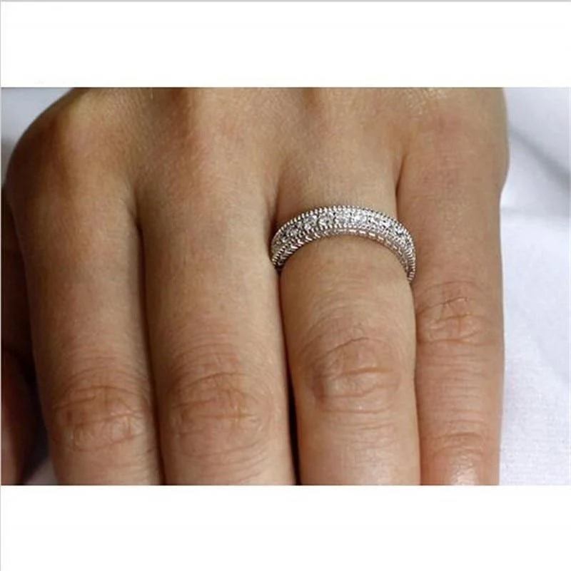 925 silber Hochzeit Band Eternity Ring Schmuck Großhandel Vintage Stil frauen ringe Simulierte Diamant platin
