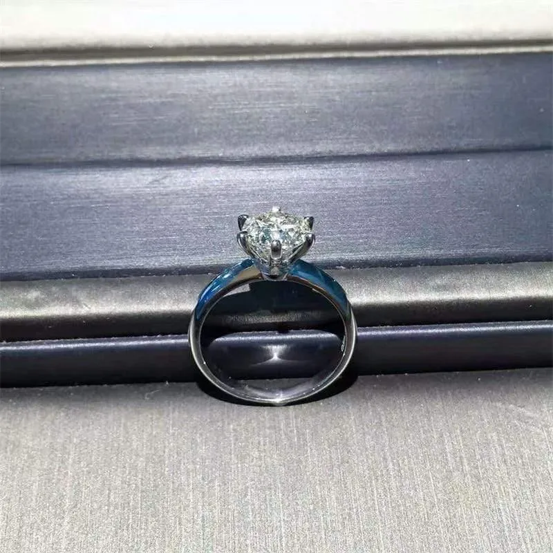 925 Silber Eheringe Solitär 6mm 2Kt SONA Diamant CZ Verlobungsring für Damen Gr. 4-9