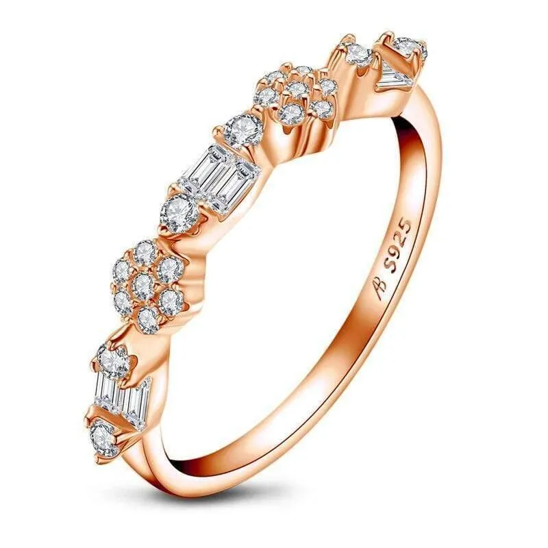 925 Sterling Silber Band Ringe Frauen Engagement Simulierte Diamant Hochzeit Silber Braut Band Ringe Schmuck