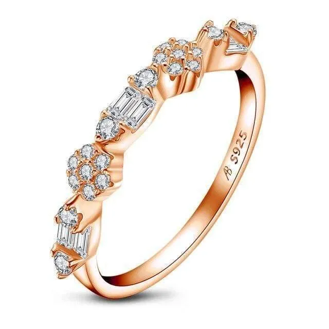 925 Sterling Silber Band Ringe Frauen Engagement Simulierte Diamant Hochzeit Silber Braut Band Ringe Schmuck